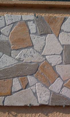 Crazy Paving: Tumbled Travertine and marble